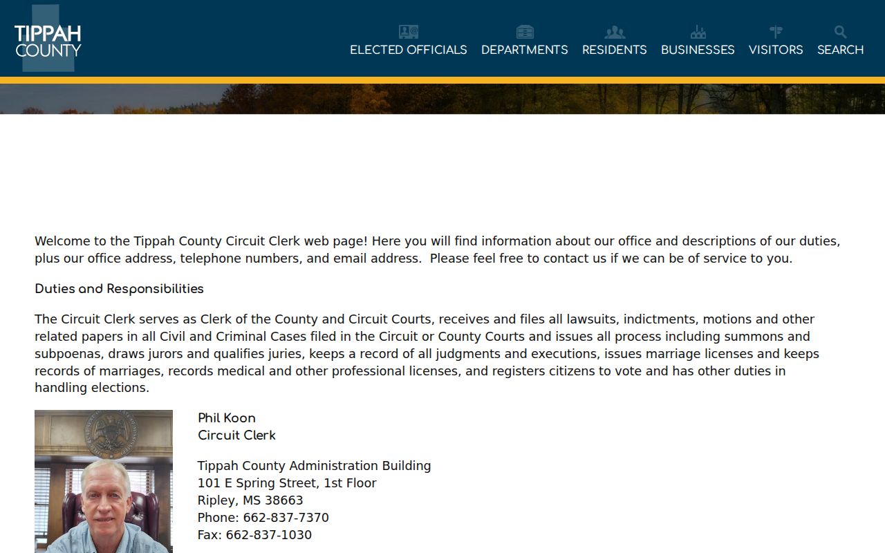 Tippah County release record path through the Circuit Clerk