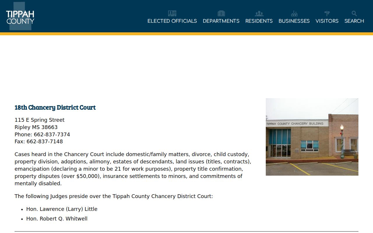 Tippah County Justice Court record path for a jail release